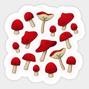 Mushrooms | Cute | Red Sticker